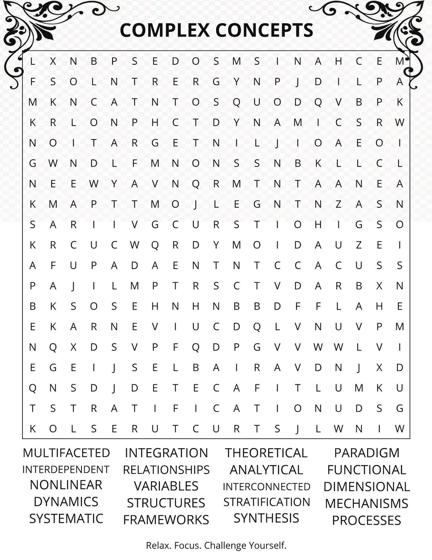 Relax & Unwind: Hard Challenge Large Print Word Search Collection