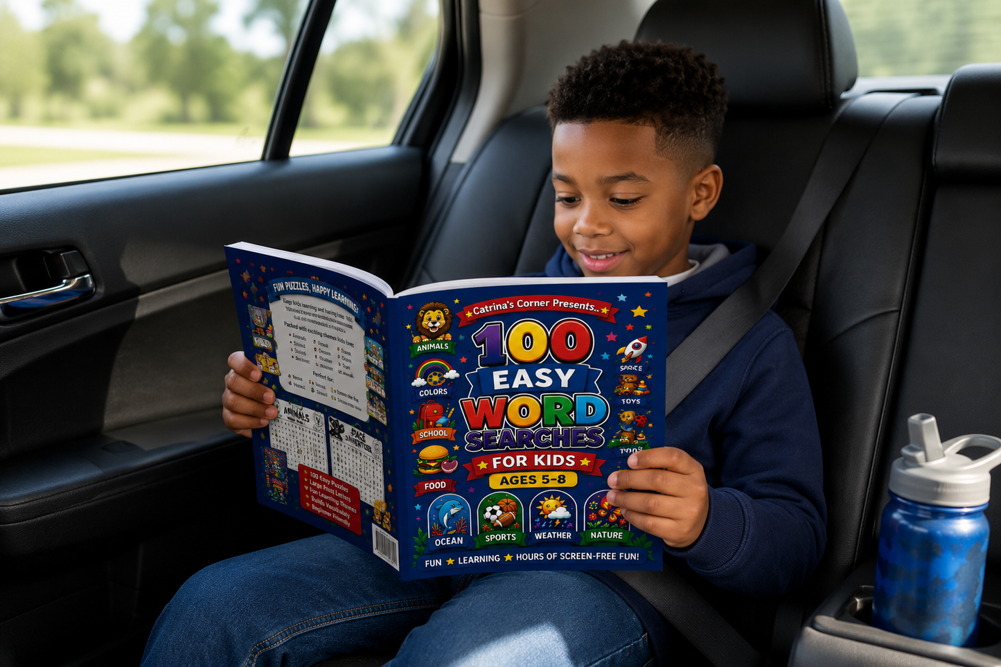 100 Easy Word Searches for Kids: Blue Edition