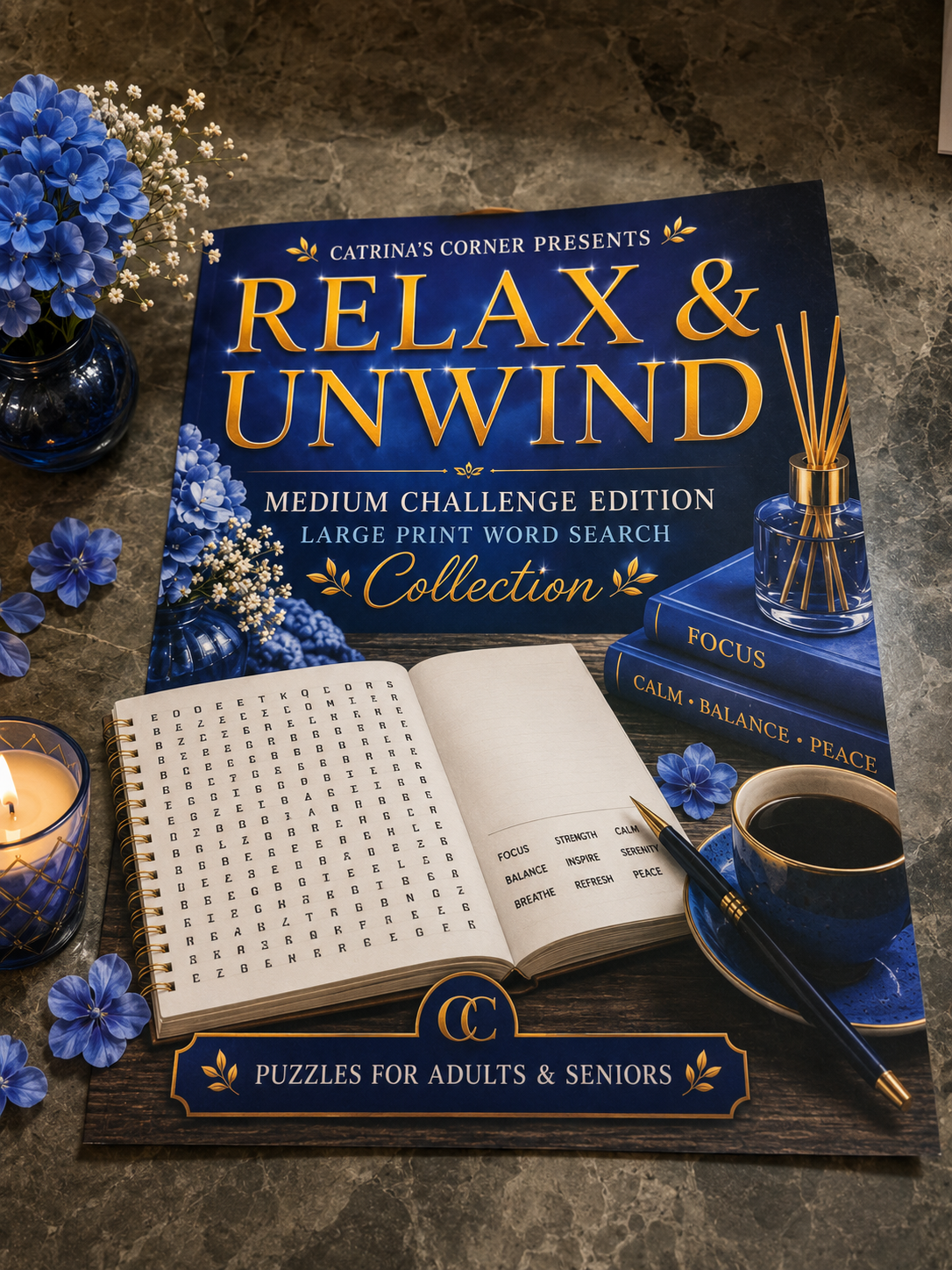 Relax & Unwind: Medium Challenge Large Print Word Search Collection