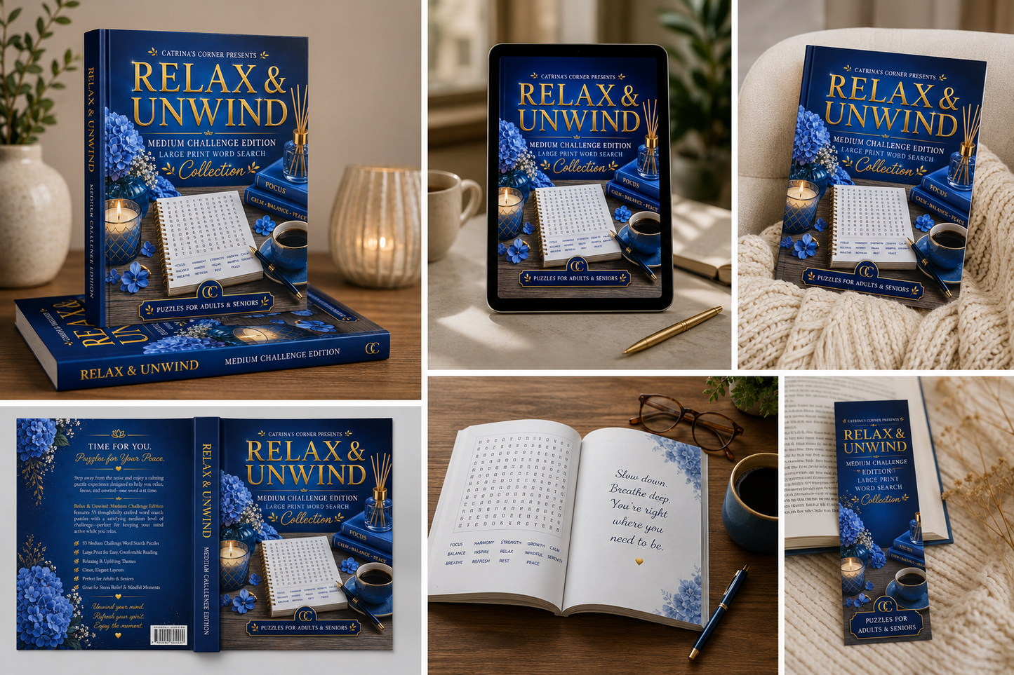 Relax & Unwind: Medium Challenge Large Print Word Search Collection