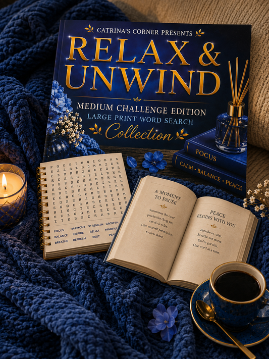 Relax & Unwind: Medium Challenge Large Print Word Search Collection
